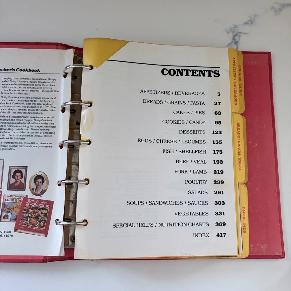 Vintage Betty Crocker Cookbook 1987 Red Ring Bound New and Revised Golden Press